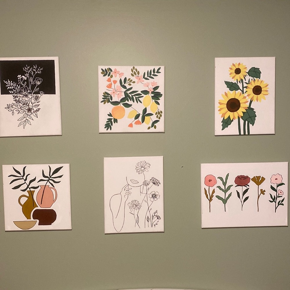 Collage of decorative paintings